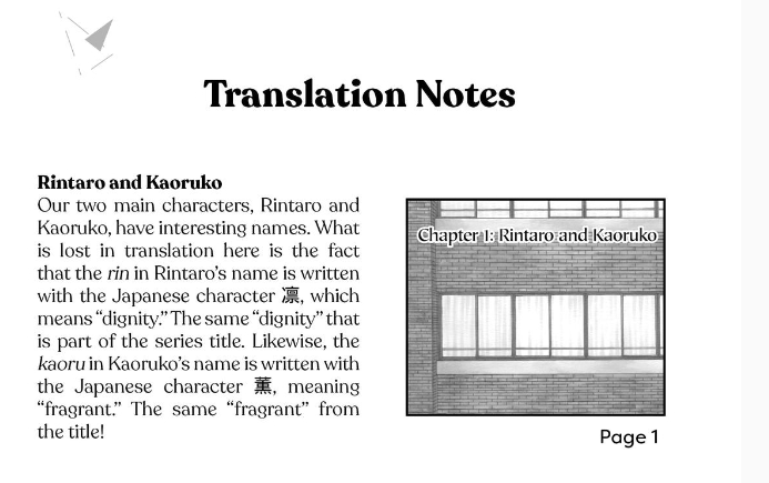 Screenshot with text explaning the title translation.
